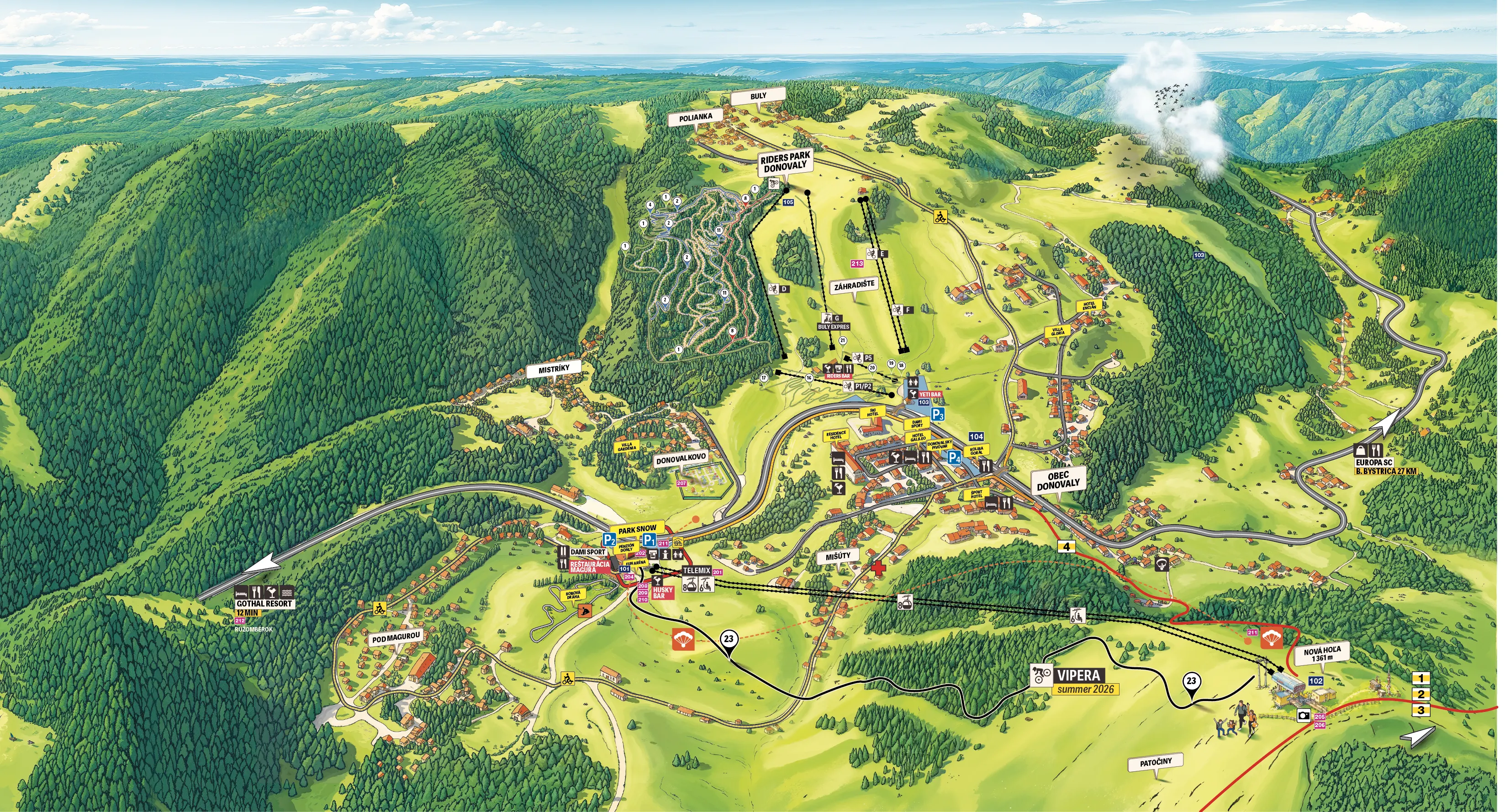 Mapa strediska Riders Park Donovaly